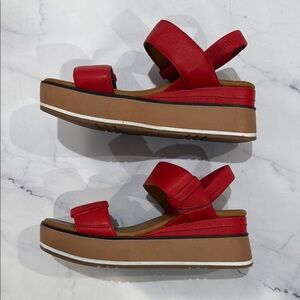 Red Platform Sandals
